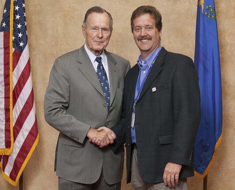 Eric Hanson with President George W. Bush